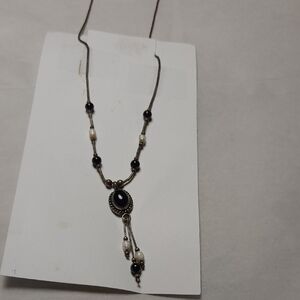 Elegant Black and White Beaded Necklace